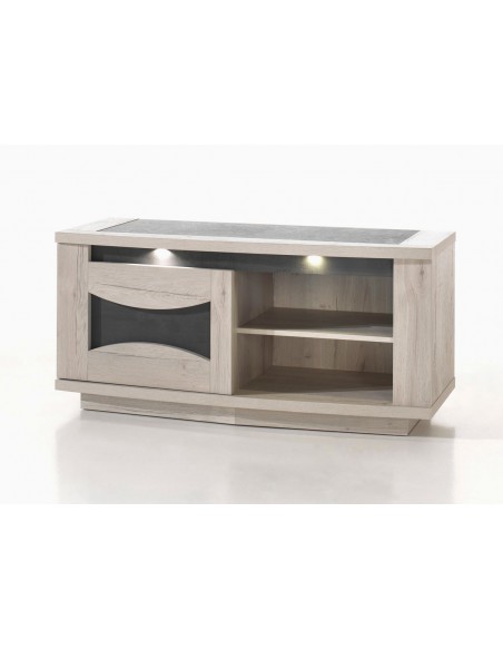 RIVER - Meuble TV 1 porte 1 niche - LED