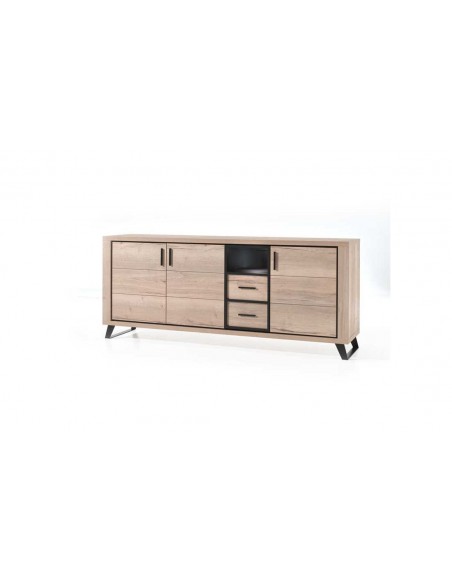 ROXANNE - Enfilade 240cm - 3 portes 2 tiroirs - 1 niche - éclairage LED
