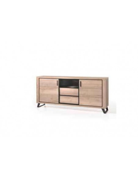 ROXANNE - Enfilade 205cm - 3 portes 1 niche - éclairage LED