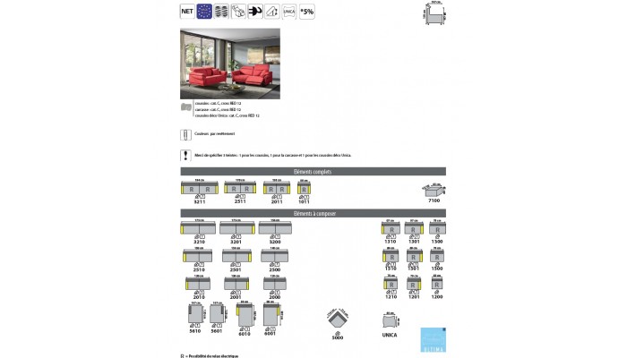 PACE - Salon 2 places fixe