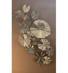 Sculpture feuilles palmes argent