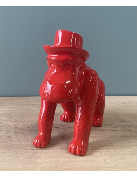Statuette singe avec chapeau