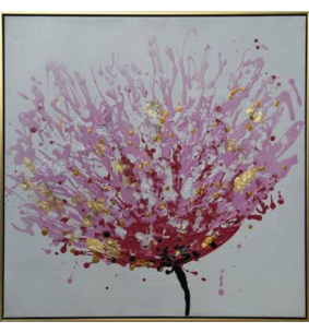 Peinture sur toile encadrée rose