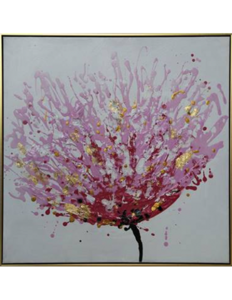 Peinture sur toile encadrée rose