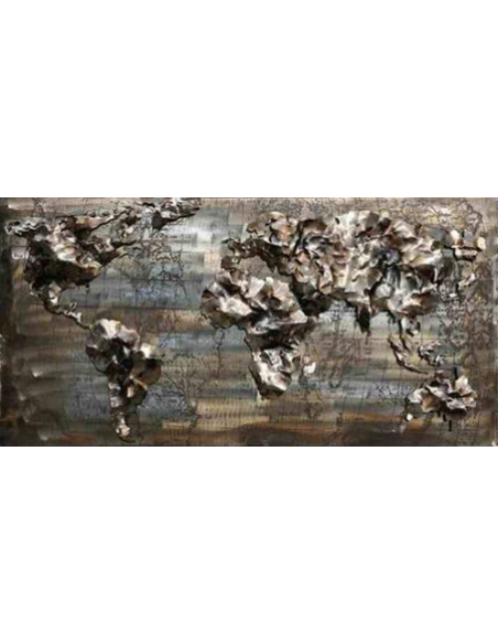Tableau sur métal monde