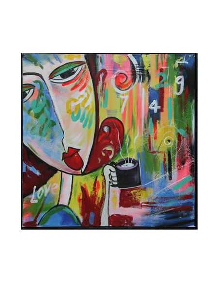 Peinture sur toile encadrée café love