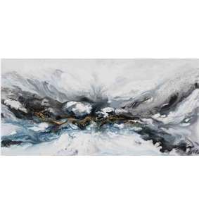 Peinture sur toile psychédélique gris bleu