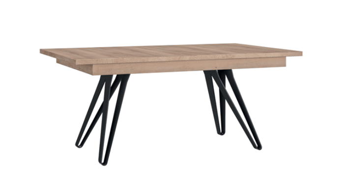 EVEREST - Table Rectangulaire 180cm - Chêne Tronçais pieds métal