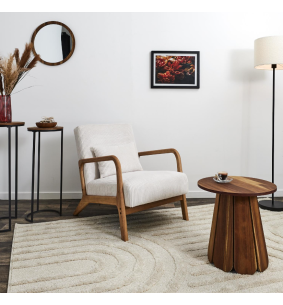 SCOTT - Fauteuil salon côtelé