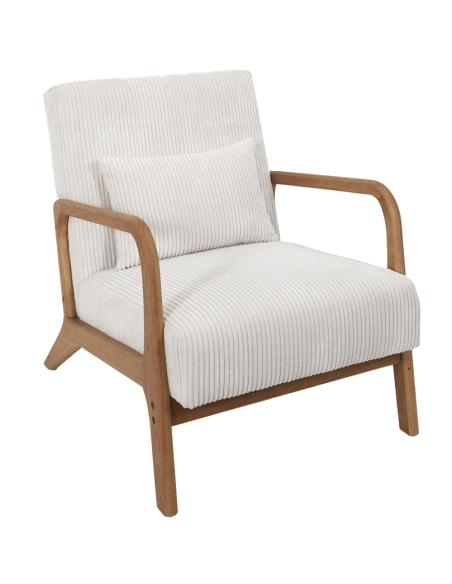 SCOTT - Fauteuil salon côtelé