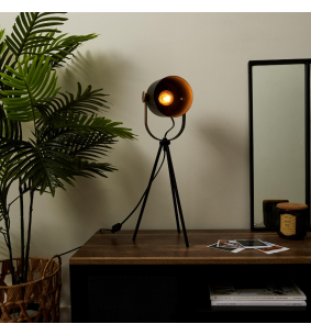 Lampe a poser indus metal noir