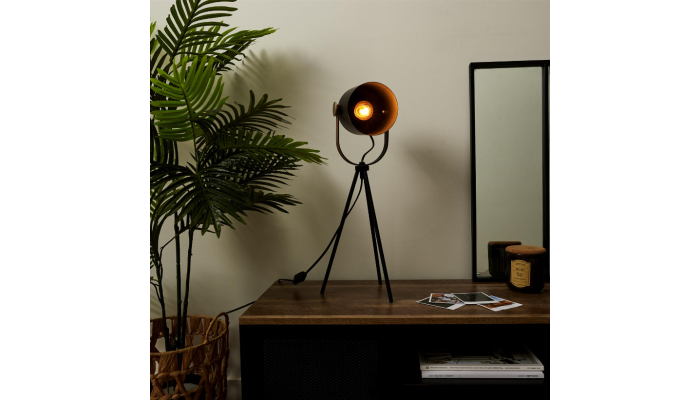 Lampe a poser indus metal noir