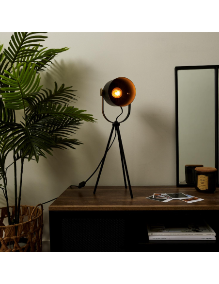 Lampe a poser indus metal noir