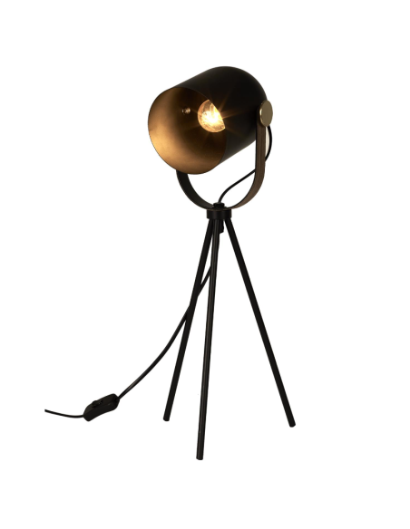 Lampe a poser indus metal noir