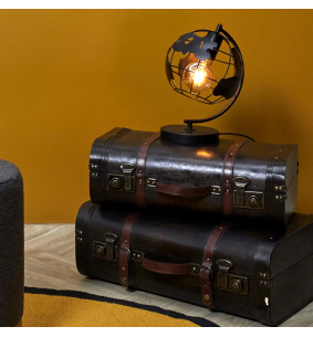 Lampe globe noir