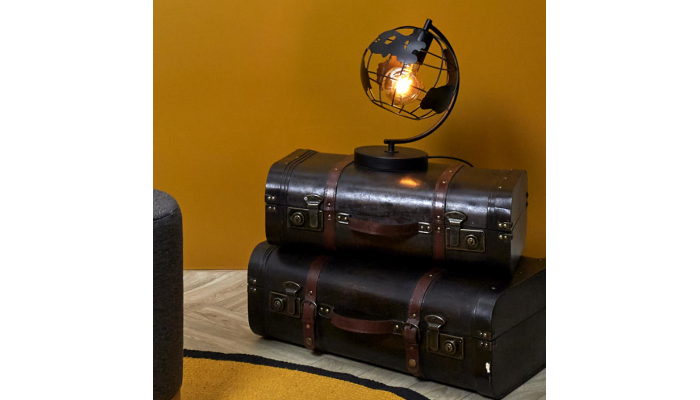 Lampe globe noir