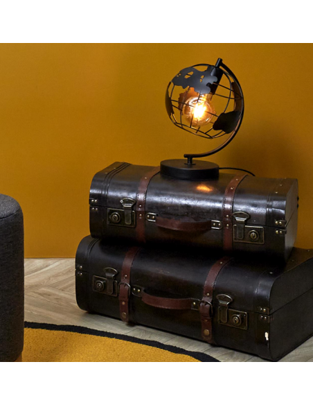 Lampe globe noir