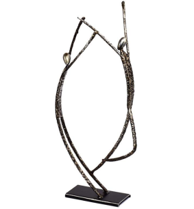 Statuette metal duo figure en fer