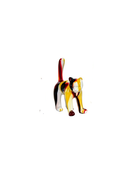Sculpture le chat coloré