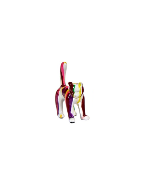 Sculpture le chat coloré