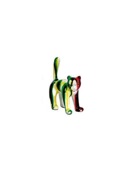 Sculpture le chat coloré