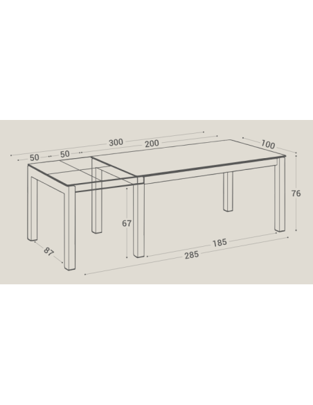 TOKIO - Table de séjour plateau céramique personnalisable 2 allonges